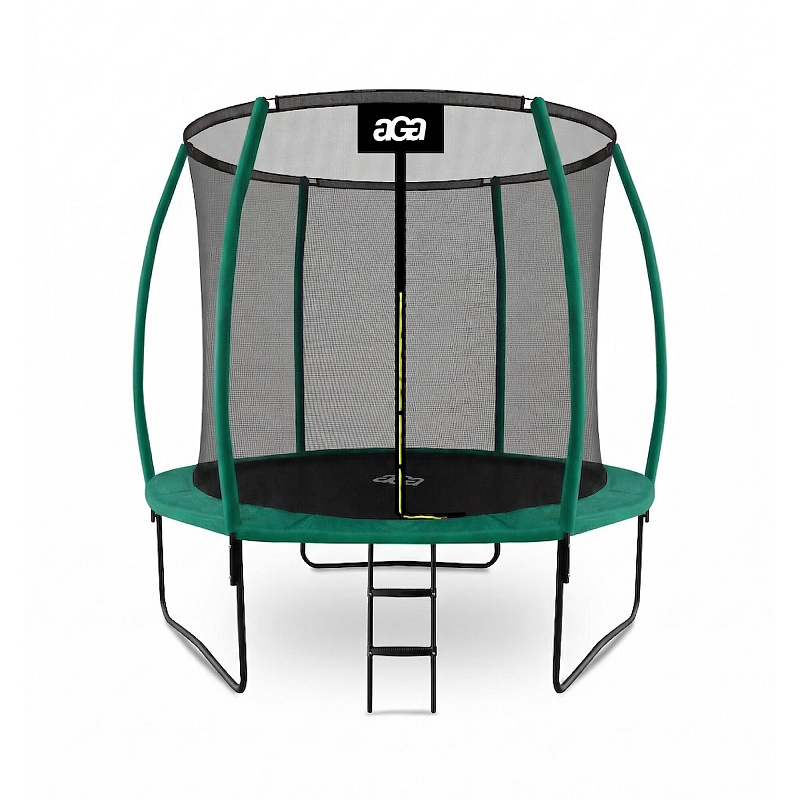Aga SPORT EXCLUSIVE Trampolína 250 cm Tmavozelená + ochranná sieť + rebrík - II. AKOSŤ