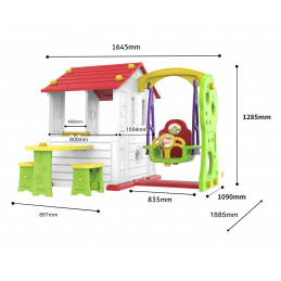 Záhradný domček 3 v 1 pre deti Červená strecha