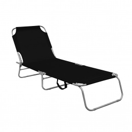 Aga Záhradné polohovacie lehátko Čierne Aga Záhradné polohovacie lehátko Čierne