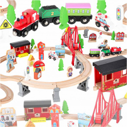 Aga Detská drevená vláčko-dráha 70 dielov