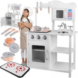Drevená kuchynka pre deti ZA4127 Biela
