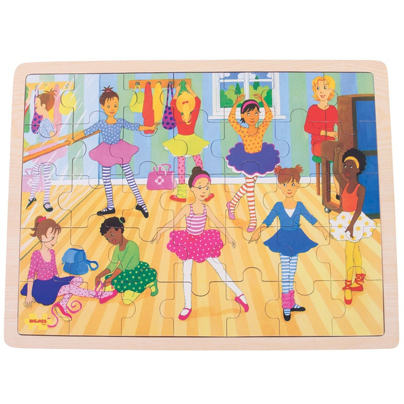 Bigjigs Toys Drevené puzzle baletky 35 dielikov 2DZ139 - II. KVALITA
