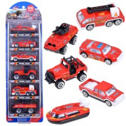Hasičská sada 6ks kovových áut ZA3505