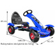 Závodná šliapacia motokára XL pre deti 3+ Modrá + Nafukovacie kolesá + Nastaviteľné sedadlo + Voľnobeh