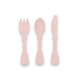 Sada detských príborov z bioplastu BAMBOOM Ružové