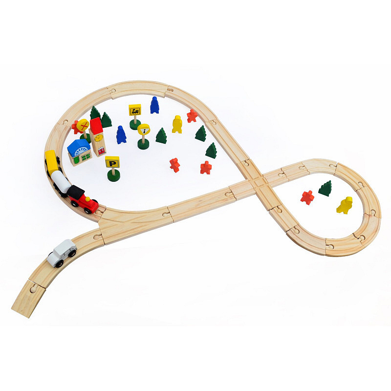 Wooden Toys Drevená vláčkodráha 48 dielikov 6DZ085 - II. AKOSŤ