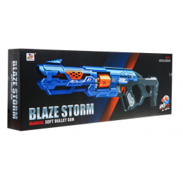 Detská manuálna puška 8+ Blaze Storm Mechanism s jazdcom + 20 dlhých penových nábojov