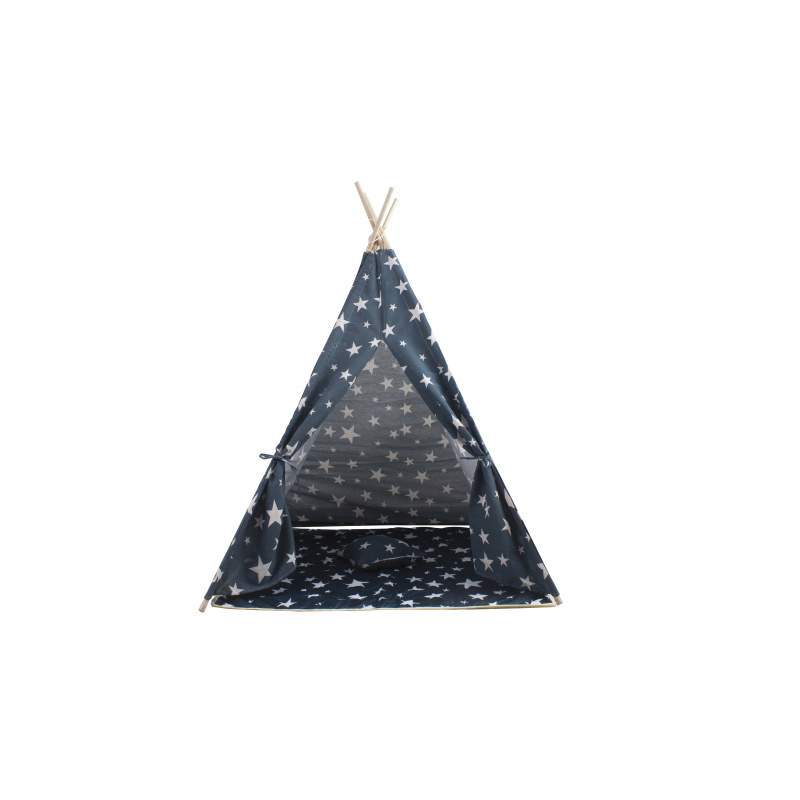 Aga4Kids Detské Teepee Hviezdy Tmavomodrá