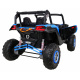 Detská batériová buggy UTV-MX Modrá + pohon 4x4 + diaľkové ovládanie + LED audio + úložný priestor + EVA + pomalý štart