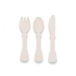 Sada detských príborov z bioplastu BAMBOOM Krémová