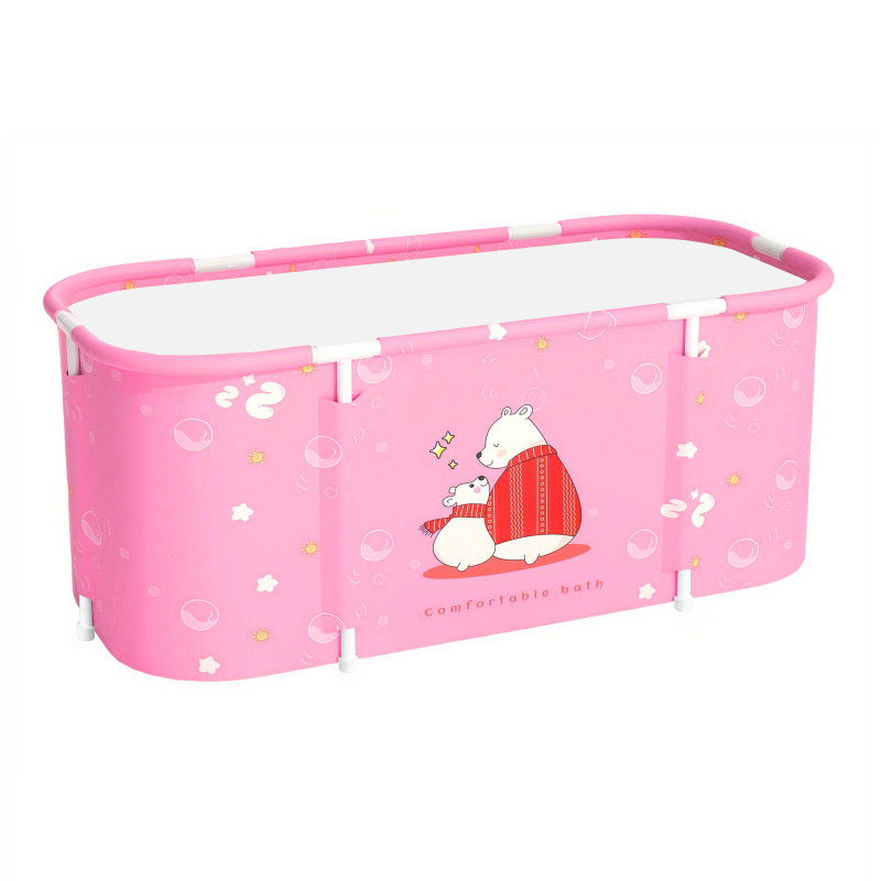 Aga Skladacia prenosná vaňa 115x60x50 cm Ružová