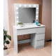 Aga Toaletný stolík so zrkadlom a osvetlením Matný biely