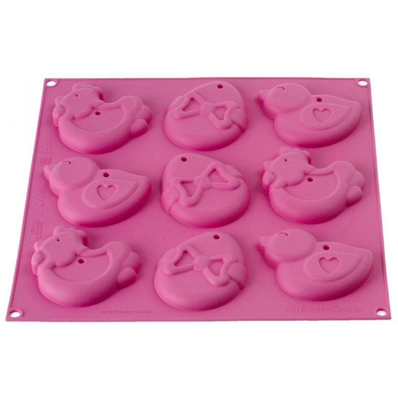 Silikomart Forma na pečenie 9 dielna sada ružová