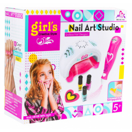 Sada na zdobenie nechtov pre dievčatá 5+ Sušička na nechty Trblietavý strojček Lak 15 el.