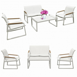 Súprava záhradného nábytku - 2 kreslá, stolík, pohovka - moderná
