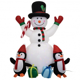 SVIETIACI VEĽKÝ nafukovací SNEHULIAK LED 180 cm