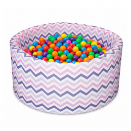 Aga Suchý bazén 90x40 cm s loptičkami ZigZag Farebný