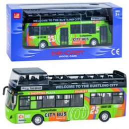 Kovový dvojposchodový autobus ZA2094 - zelený