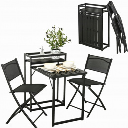 Skladací balkónový nábytok - stôl, 2 stoličky