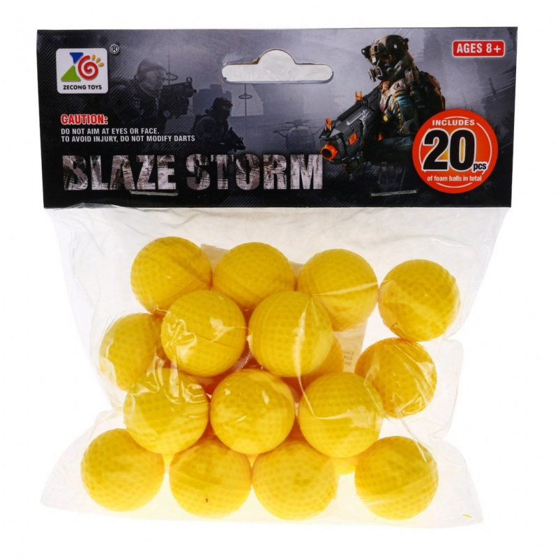 Sada 20 nábojov do pištole s penovými guľôčkami Blaze Storm pre deti 8+