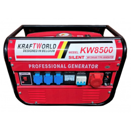 KraftWorld Trojfázová benzínová elektrocentrála KW-8500 2 kW