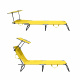 Aga 2x Záhradné polohovacie lehátko so strieškou Žlté