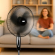 Aga Stojanový ventilátor 43 cm Čierny