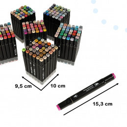 Obojstranné alkoholové popisovače v puzdre 204 ks