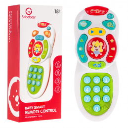Interaktívne diaľkové ovládanie TV pre deti 18m+ Melódie + zvuky + počty v angličtine + LED diódy