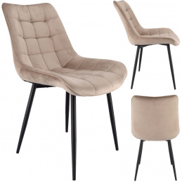 Čalúnená zamatová stolička MISTY v béžovej farbe