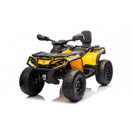 Quad Can Am Outlander ATV s pilotom Žltý
