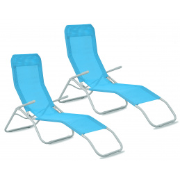 Aga 2x Záhradné lehátko SIESTA Modré