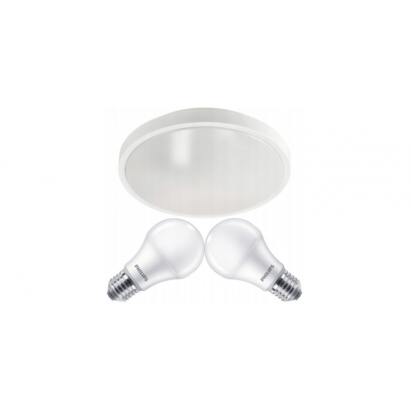 LED stropné svietidlo 2x E27 + 2x žiarovka Philips E27 10W 1055lm