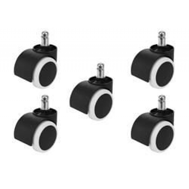 Kolieska kancelárskej stoličky - 5 ks - biela