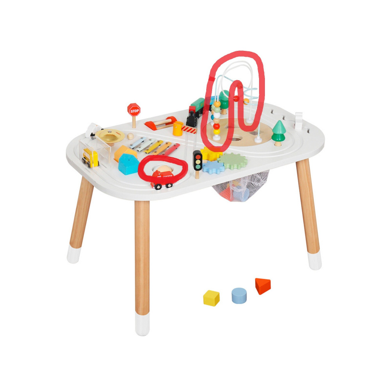 Aga4Kids Detský montessori stôl s aktivitami a vláčikodráhou 2DZ249 - II. KVALITA