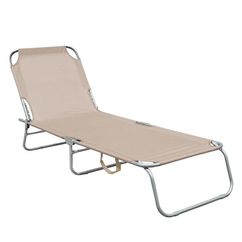Aga Záhradné polohovacie lehátko Béžové