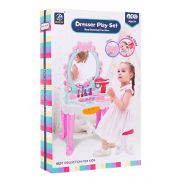 Interaktívny toaletný stolík pre dievčatá 3+ Stolička + sušič + príslušenstvo