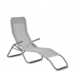 Aga Záhradné lehátko SIESTA Svetlo šedé