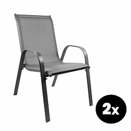 Aga 2x Záhradné stoličky MR4400GY-2 Sivá Aga 2x Záhradné stoličky MR4400GY-2 Sivá