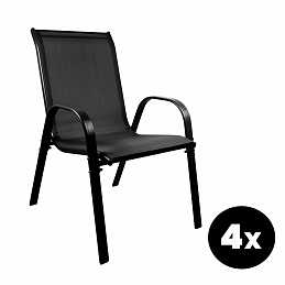 Aga 4x Záhradné stoličky MR4400BC-4 Čierna Aga 4x Záhradné stoličky MR4400BC-4 Čierna