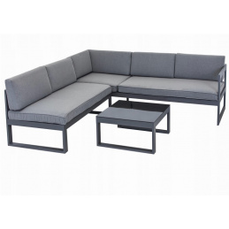 Záhradný nábytok - rohová sedačka s funkciou lehátka, stôl