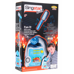 Multifunkčný karaoke set pre deti 5+ Mikrofón + statív + zosilňovač Zvuky Svetlá