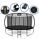 Aga SPORT EXCLUSIVE Trampolína 366 cm Čierna + ochranná sieť + rebrík