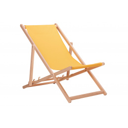 Aga Drevené skladacie ležadlo Žlté