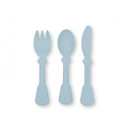 Sada detských príborov z bioplastu BAMBOOM Modré