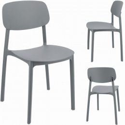 Plastová stolička LARA šedá