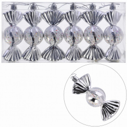 Plastové cukrové ozdoby šesť kusov strieborné