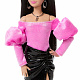 Barbie Deluxe Style Modelka v tope s odhalenými ramenami a sukni JJN76