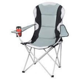 Záhradné a kempingové kreslo s polstrovaním šedé Malatec 2300