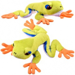 Zelený plyšový maskot stromová žaba 20cm 13358